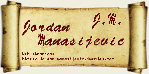 Jordan Manasijević vizit kartica